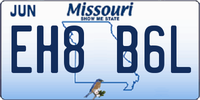 MO license plate EH8B6L
