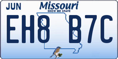 MO license plate EH8B7C