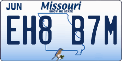 MO license plate EH8B7M