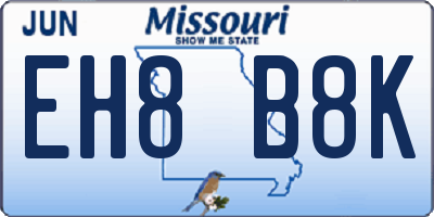 MO license plate EH8B8K