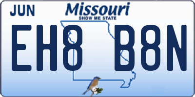 MO license plate EH8B8N