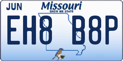 MO license plate EH8B8P