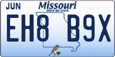 MO license plate EH8B9X