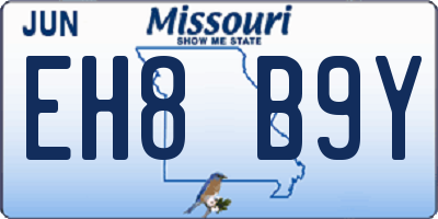 MO license plate EH8B9Y