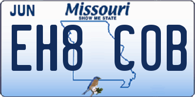 MO license plate EH8C0B