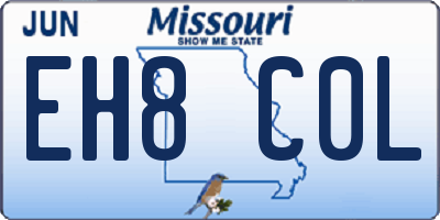 MO license plate EH8C0L