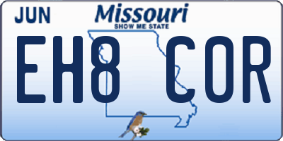 MO license plate EH8C0R