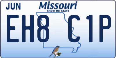 MO license plate EH8C1P