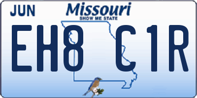 MO license plate EH8C1R