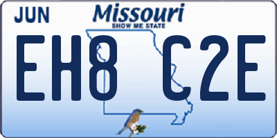 MO license plate EH8C2E