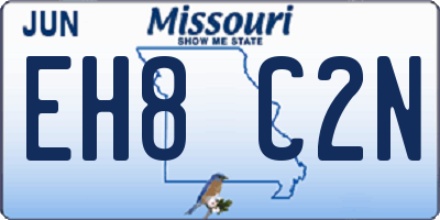 MO license plate EH8C2N