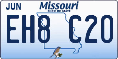 MO license plate EH8C2O