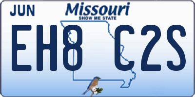 MO license plate EH8C2S