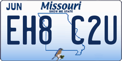 MO license plate EH8C2U