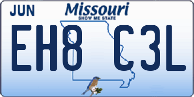 MO license plate EH8C3L