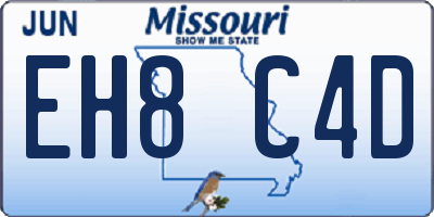 MO license plate EH8C4D