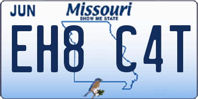 MO license plate EH8C4T
