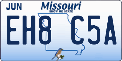 MO license plate EH8C5A