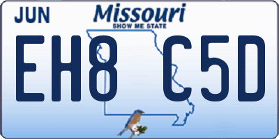MO license plate EH8C5D