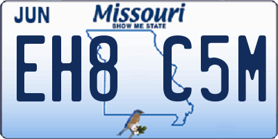MO license plate EH8C5M