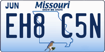 MO license plate EH8C5N