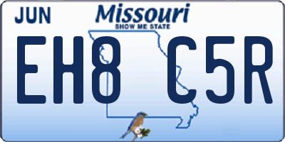 MO license plate EH8C5R