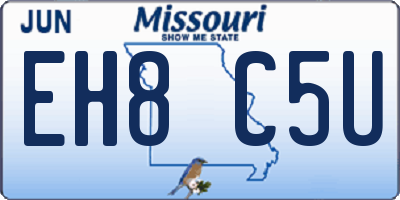 MO license plate EH8C5U