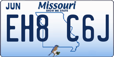 MO license plate EH8C6J