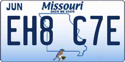 MO license plate EH8C7E
