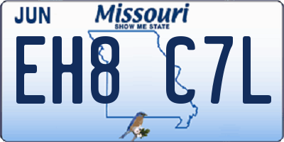MO license plate EH8C7L