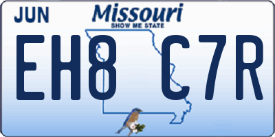 MO license plate EH8C7R