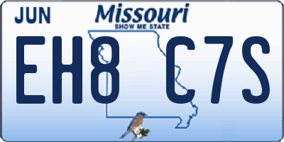 MO license plate EH8C7S