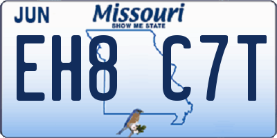 MO license plate EH8C7T