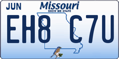 MO license plate EH8C7U