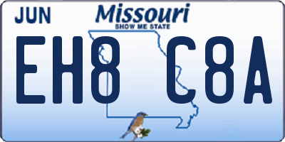 MO license plate EH8C8A