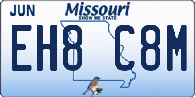 MO license plate EH8C8M