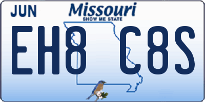 MO license plate EH8C8S
