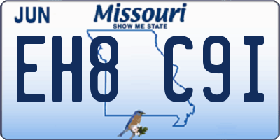 MO license plate EH8C9I
