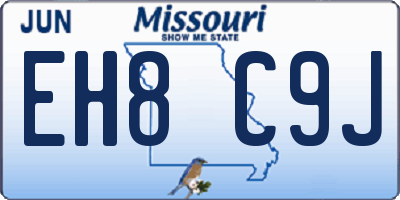 MO license plate EH8C9J