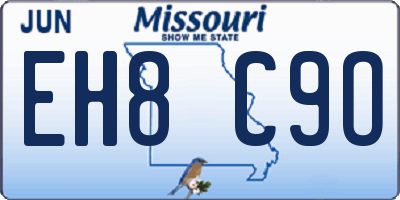 MO license plate EH8C9O