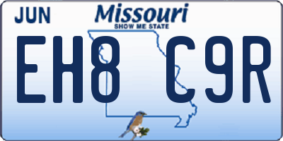 MO license plate EH8C9R