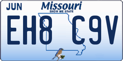 MO license plate EH8C9V