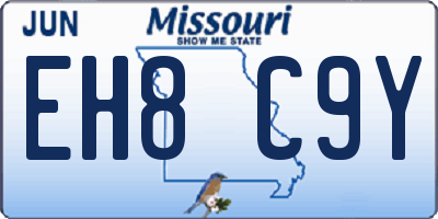 MO license plate EH8C9Y