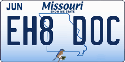 MO license plate EH8D0C