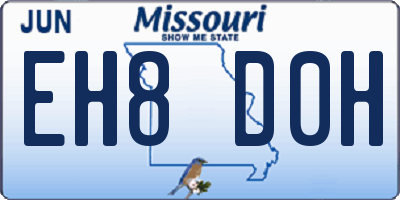 MO license plate EH8D0H