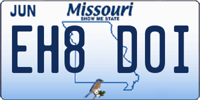 MO license plate EH8D0I