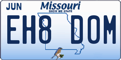 MO license plate EH8D0M