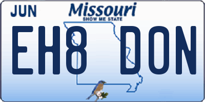 MO license plate EH8D0N