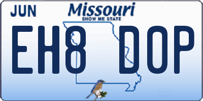 MO license plate EH8D0P