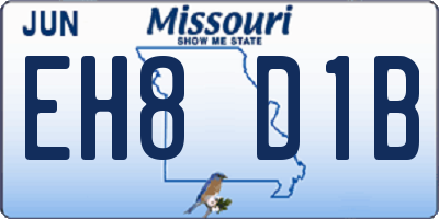MO license plate EH8D1B